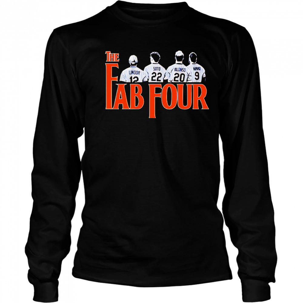 Francisco Lindor Juan Soto Pete Alonso and Brandon Nimmo Fab Four shirt Long Sleeved