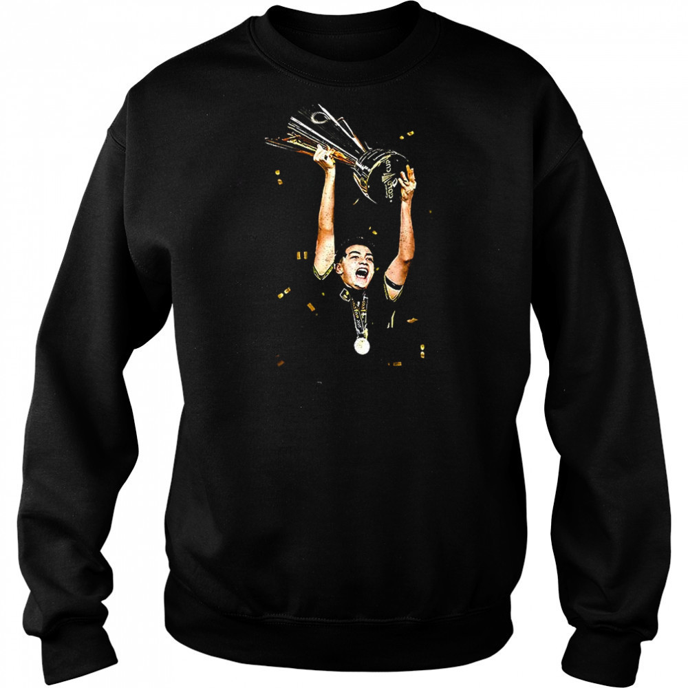 Gilberto Mora holding Trophy Concacaf Gold Cup Mexico 2025 Champions shirt Hoodie