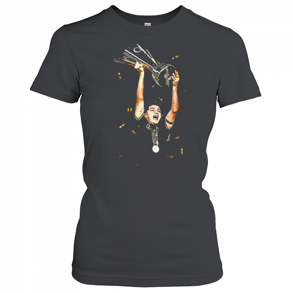 Gilberto Mora holding Trophy Concacaf Gold Cup Mexico 2025 Champions shirt Women's T-shirt