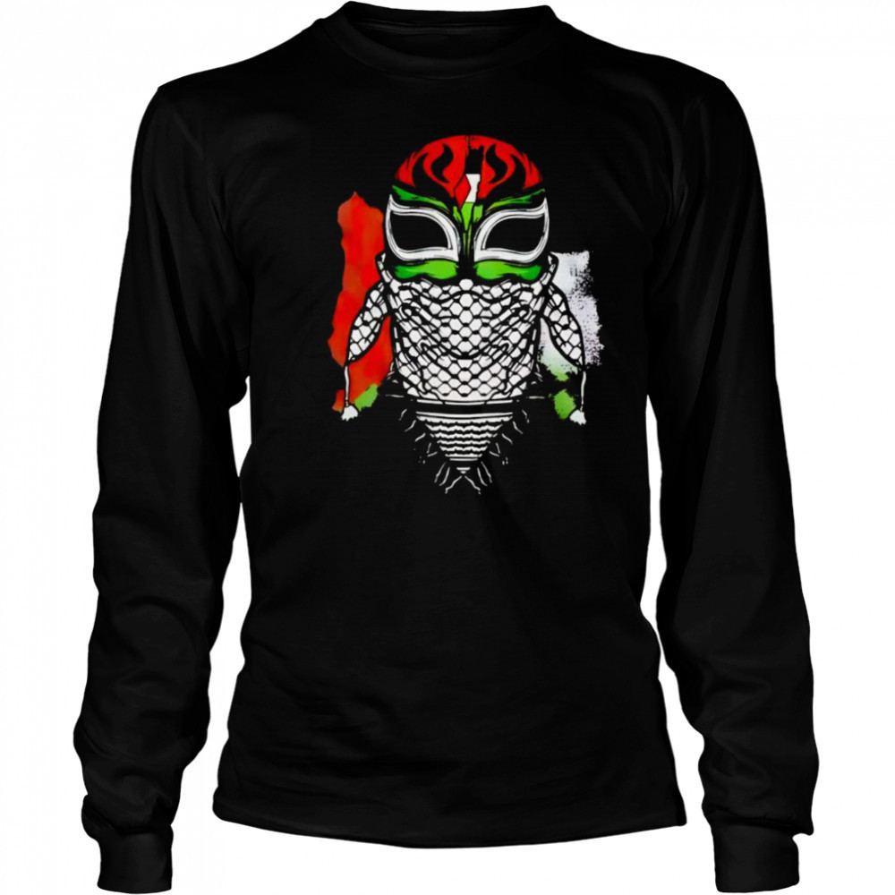 Mask luchar por palestina shirt Long Sleeved