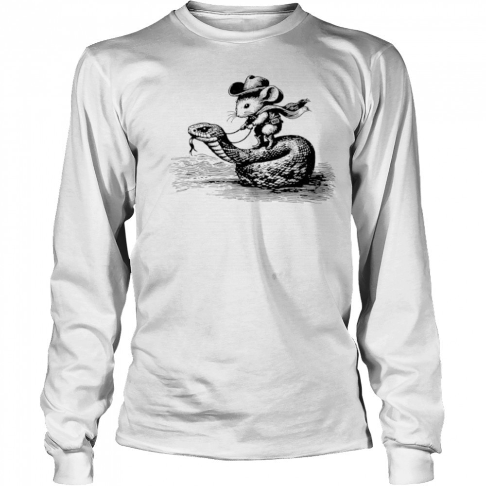 Mouse Cowboy on Snake shirt Long Sleeved
