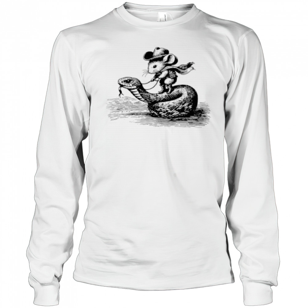 Mouse Cowboy on Snake shirt Long Sleeved