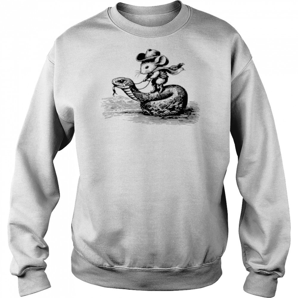 Mouse Cowboy on Snake shirt Hoodie
