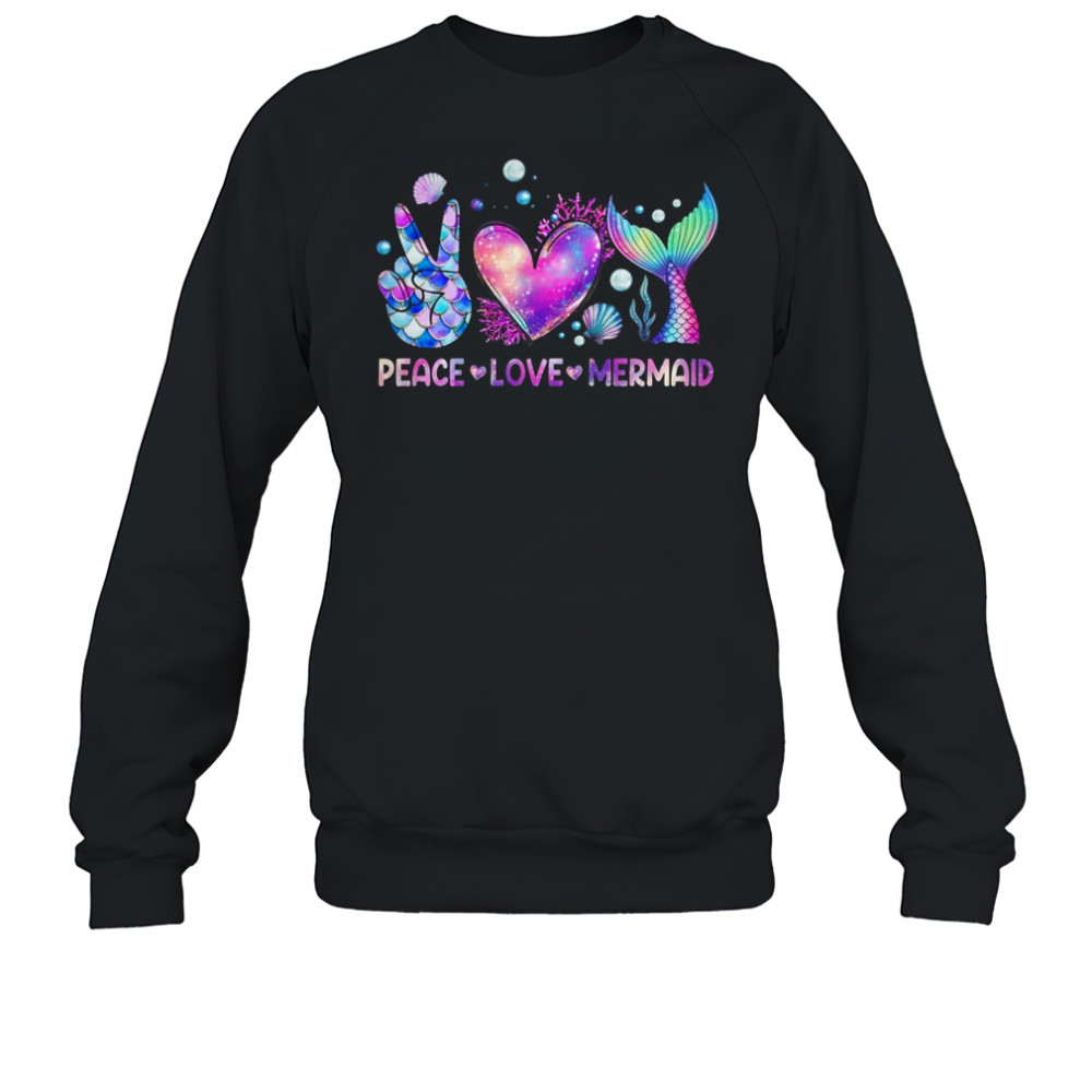Peace Love Mermaid Summer Love Mermaid Beach Vacation Girls shirt Sweatshirt