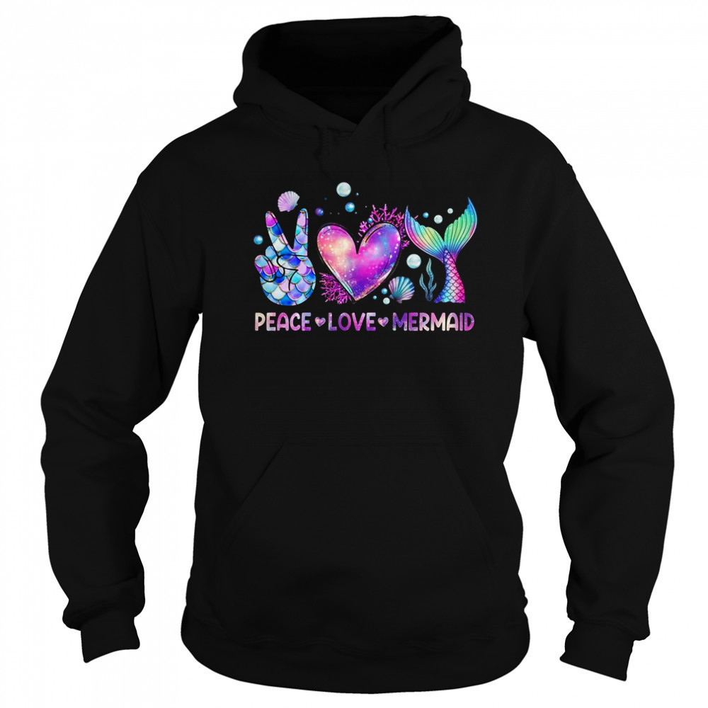 Peace Love Mermaid Summer Love Mermaid Beach Vacation Girls shirt Sweatshirt