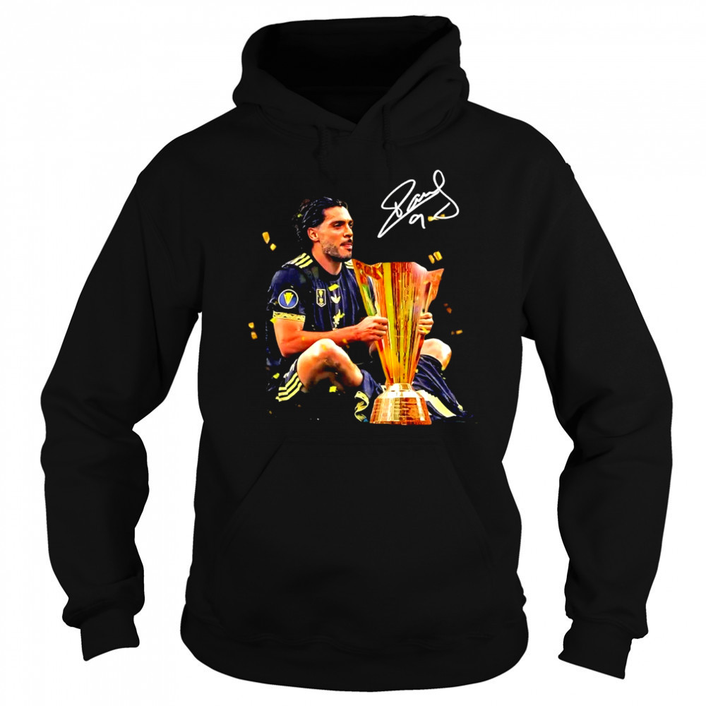 Raúl Jiménez holding Trophy Concacaf Gold Cup Mexico 2025 Champions signature shirt Sweatshirt