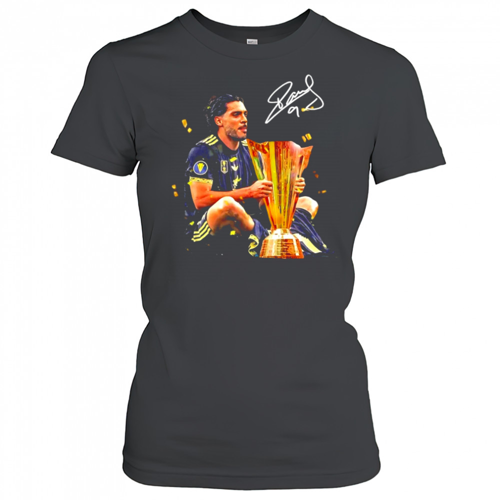 Raúl Jiménez holding Trophy Concacaf Gold Cup Mexico 2025 Champions signature shirt Women's T-shirt