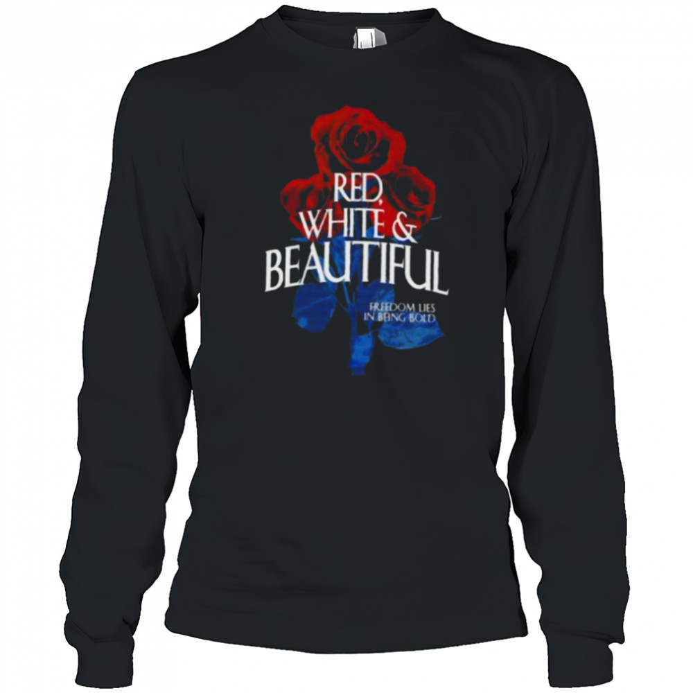 Red white and beautiful roses shirt Long Sleeved