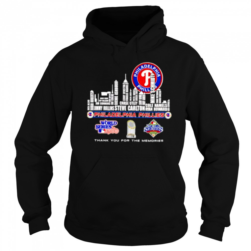 Skyline name Philadelphia Phillies World Series thank you for the memories shirt Sweatshirt