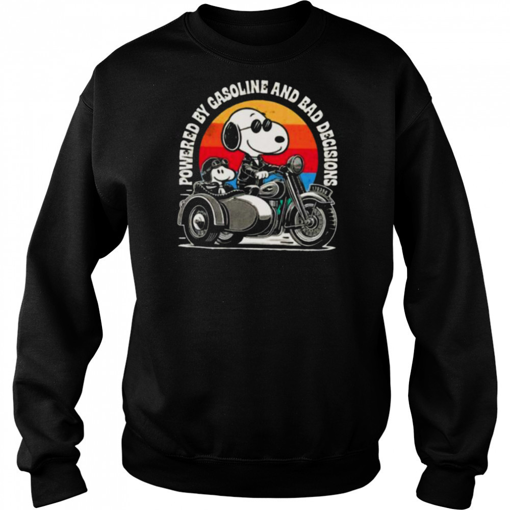 Snoopy powered by gasoline and bad decisions shirt Hoodie