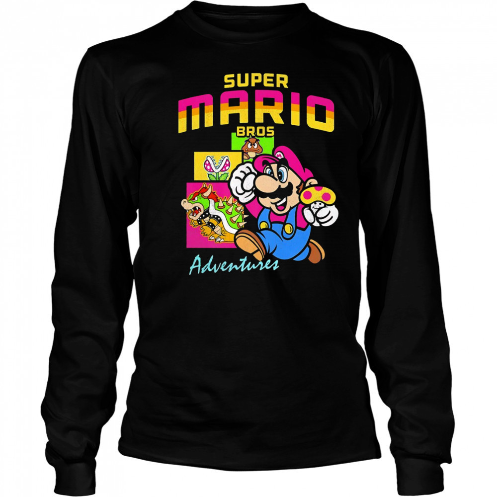 Super Mario Bros Adventures game shirt Long Sleeved