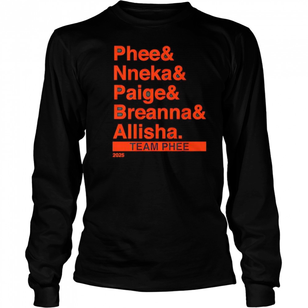 Team Phee Lineup Ampersand 2025 shirt Long Sleeved