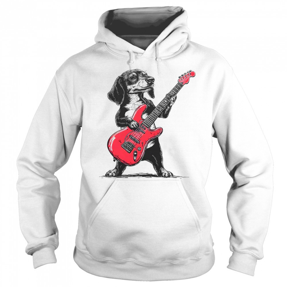 Vintage Dachshund Weenie Playing Guitar Rocking Dog Lover shirt Sweatshirt