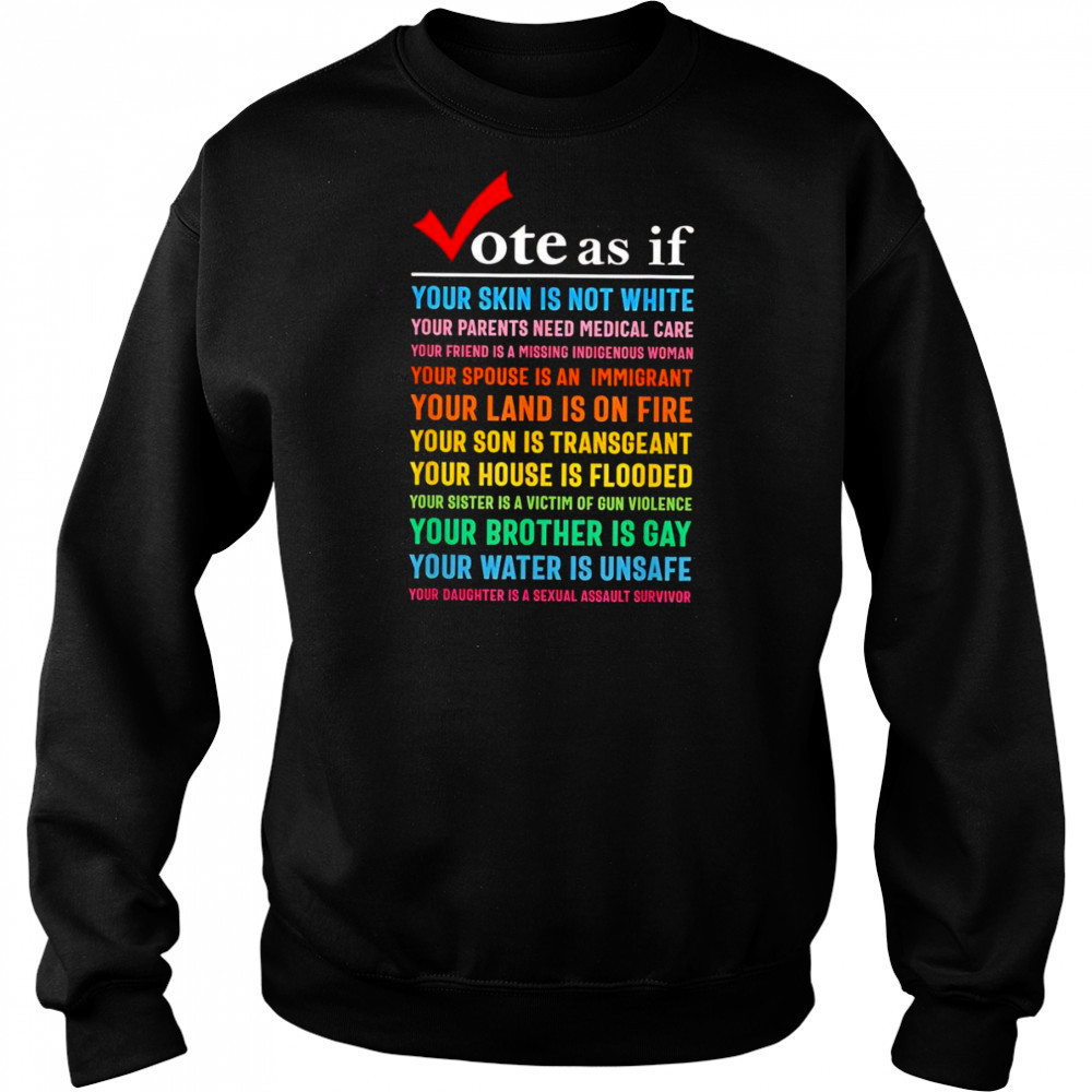 Vote as if your skin is not white your parents need medical care shirt Hoodie