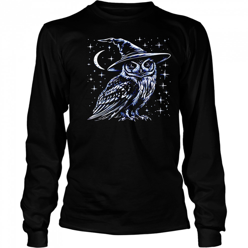 Wizard owl witchy cottagecore Halloween shirt Long Sleeved