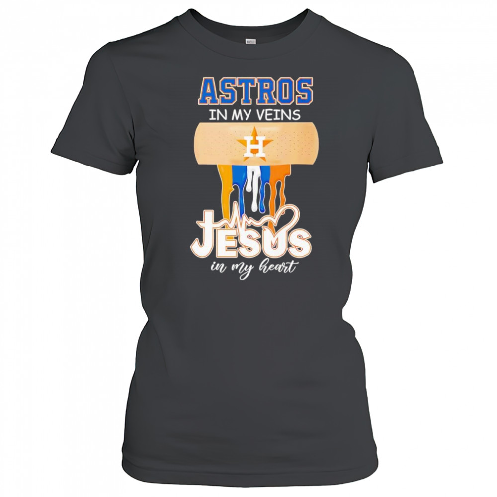 Astros in my veins Jesus in my heart shirt Women's T-shirt