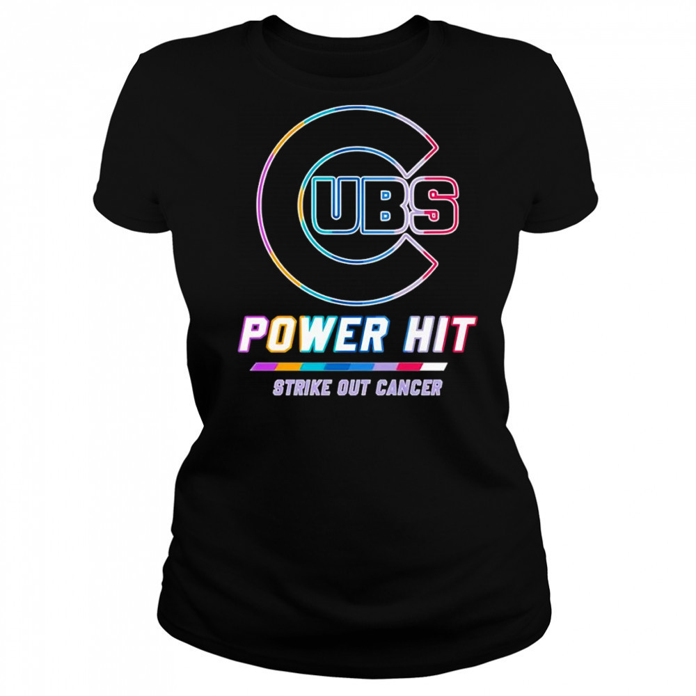 Chicago Cubs power hit strike out cancer shirt Women's T-shirt