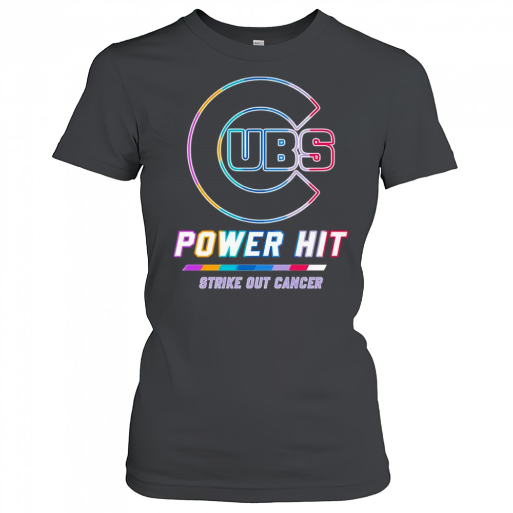 Chicago Cubs power hit strike out cancer shirt Women's T-shirt
