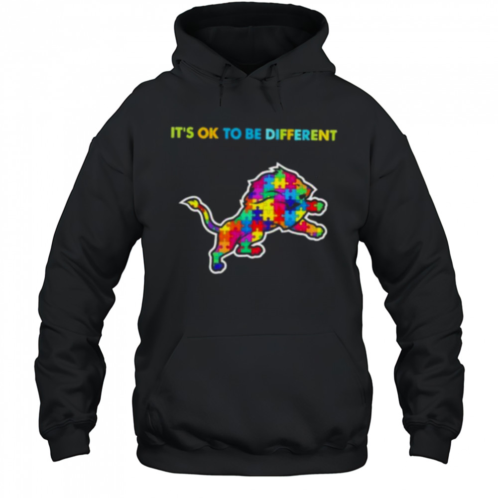 Detroit Lions Autism Awareness It’s ok to be different Shirt Hoodie