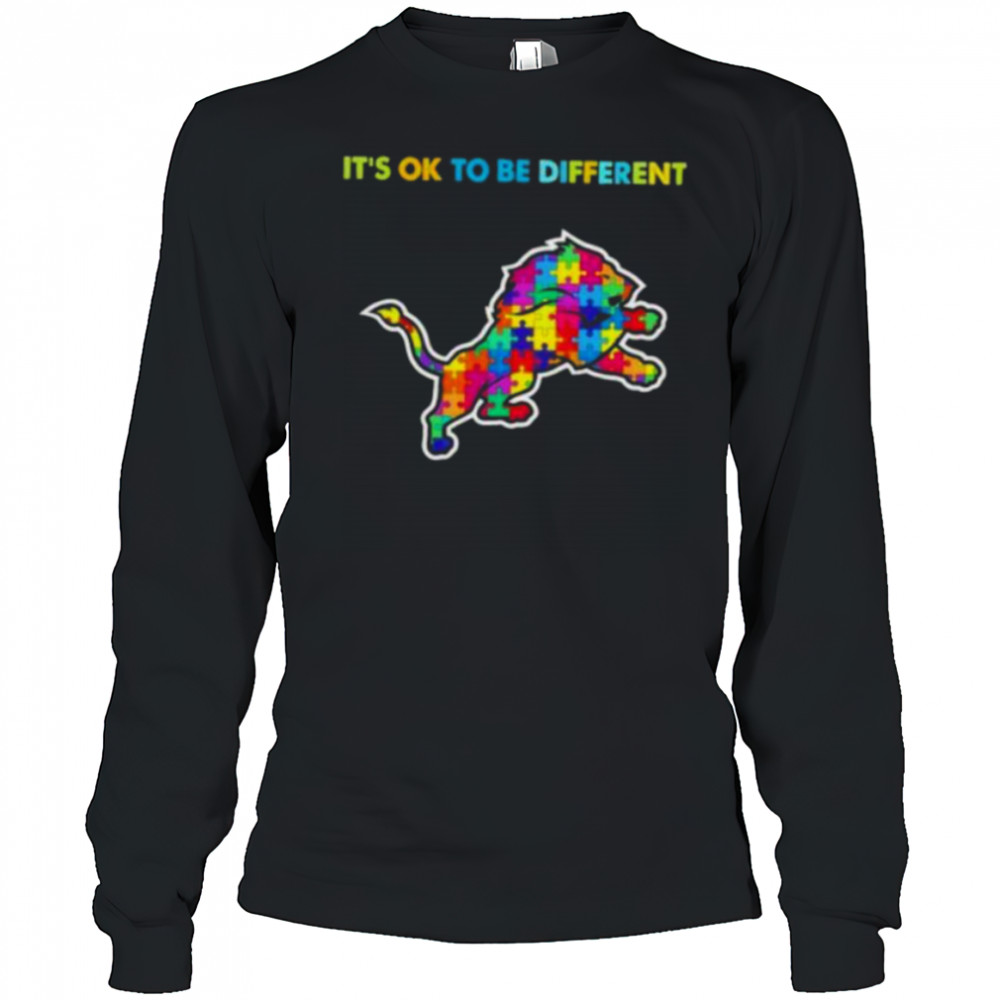 Detroit Lions Autism Awareness It’s ok to be different Shirt Long Sleeved