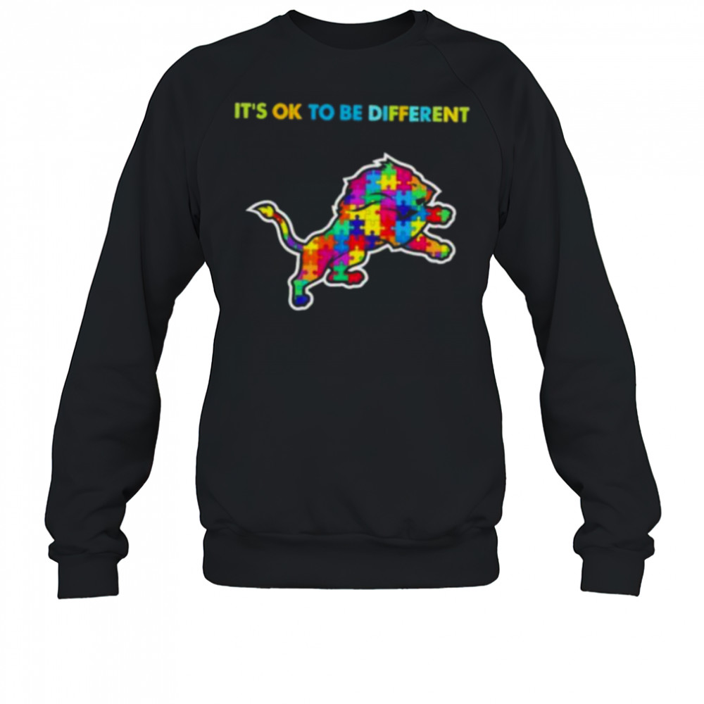 Detroit Lions Autism Awareness It’s ok to be different Shirt Sweatshirt