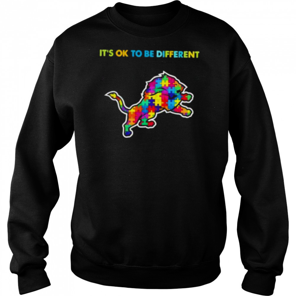 Detroit Lions Autism Awareness It’s ok to be different Shirt Hoodie