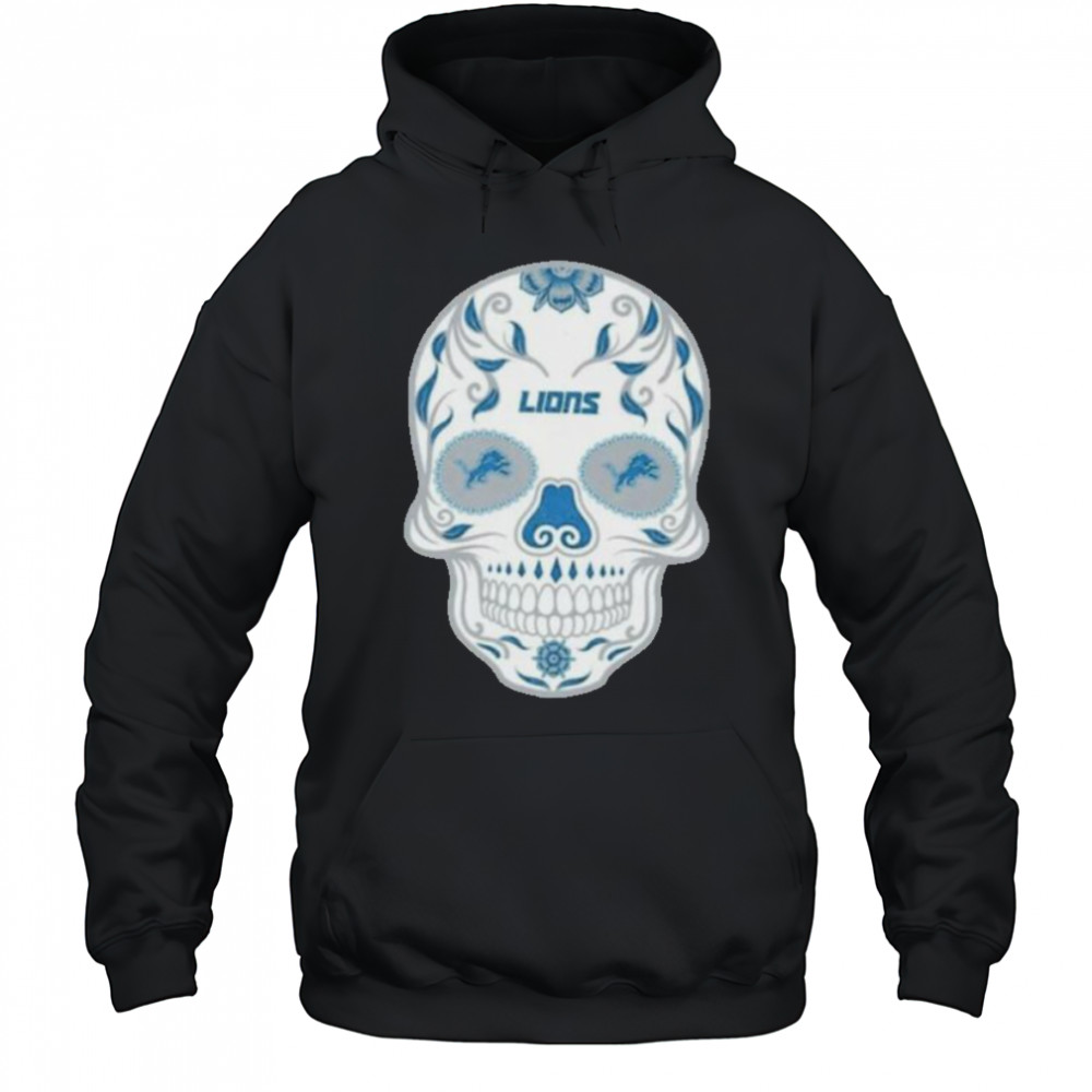 Detroit Lions Skull Printed Vintage Men’s Oversized Shirt Hoodie