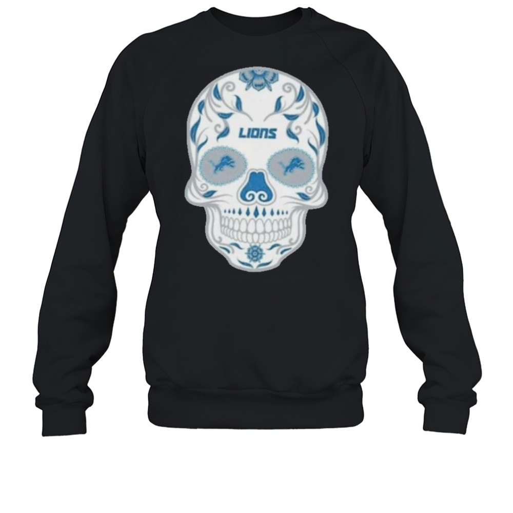 Detroit Lions Skull Printed Vintage Men’s Oversized Shirt Sweatshirt