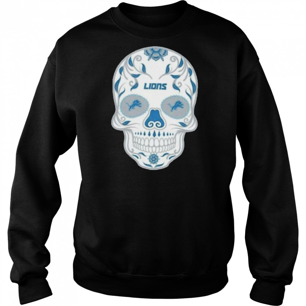 Detroit Lions Skull Printed Vintage Men’s Oversized Shirt Hoodie