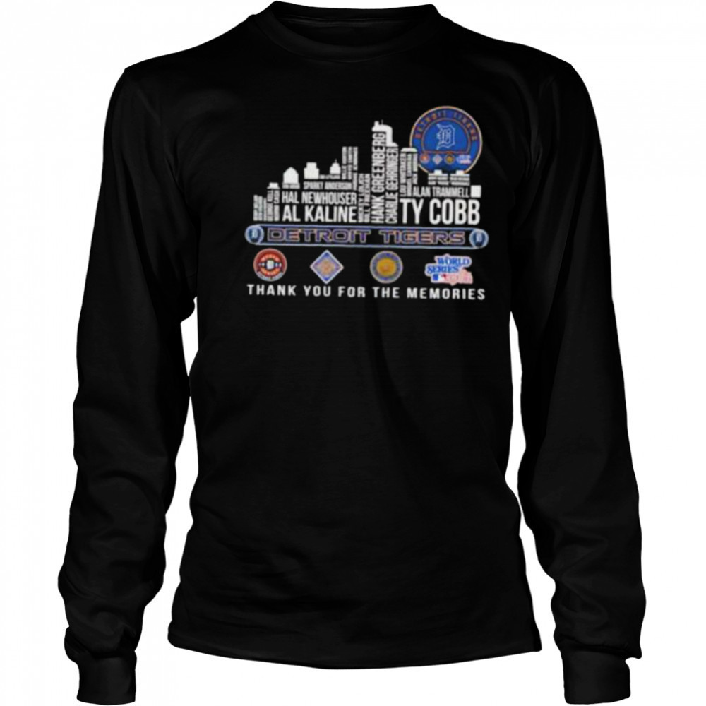 Detroit Tigers 2025 thank you for the memories players names city skyline Shirt Long Sleeved