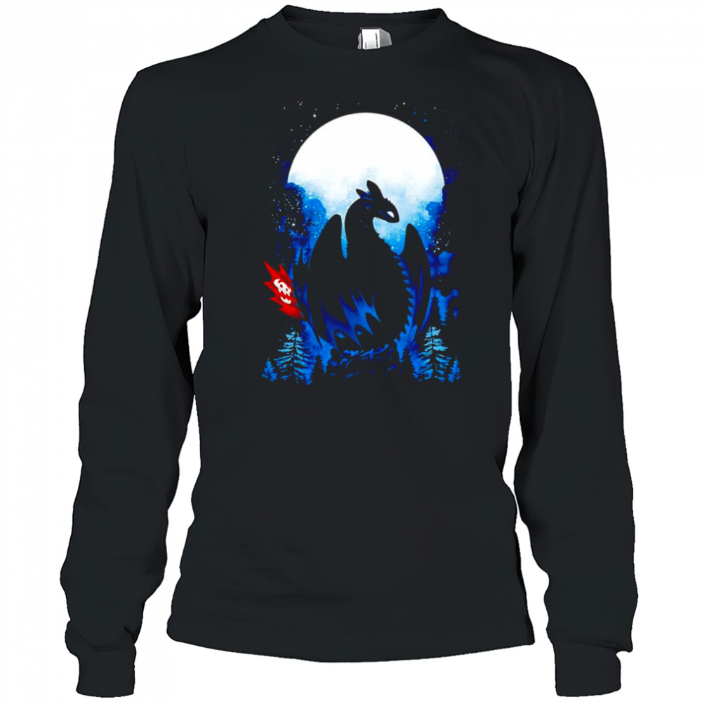 Dragon in the Moonlight Toothless shirt Long Sleeved