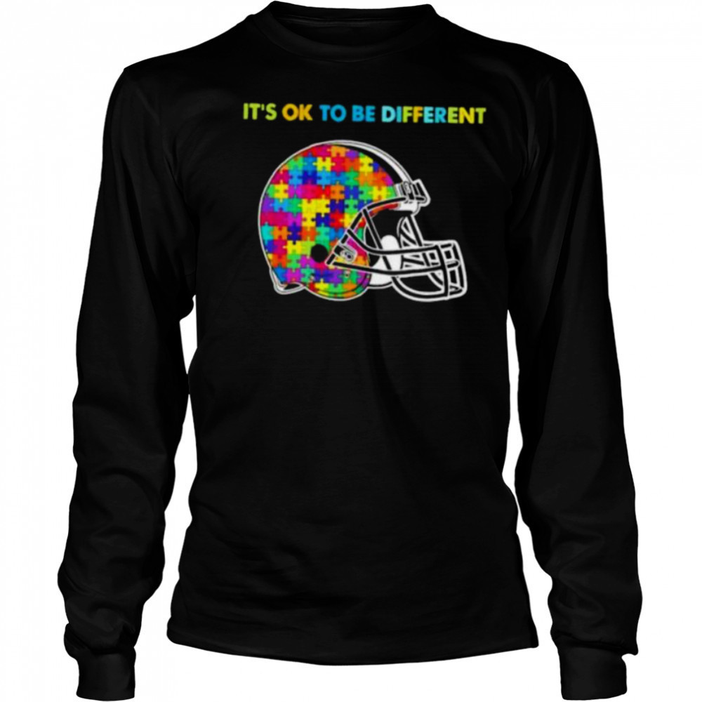 Football Helmet Autism awareness It’s ok to be different Shirt Long Sleeved