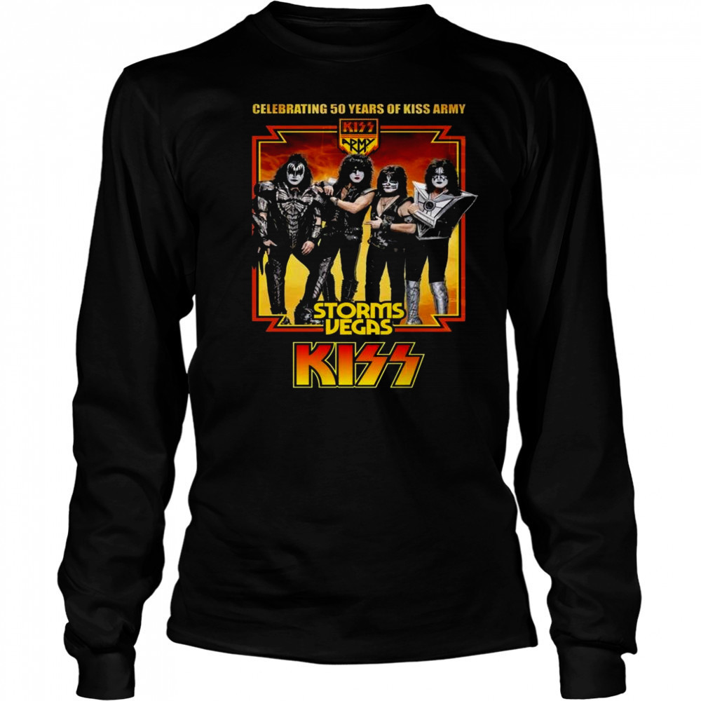 KISS Celebrating 50 Years Of Kiss Army Storms Vegas Shirt Long Sleeved
