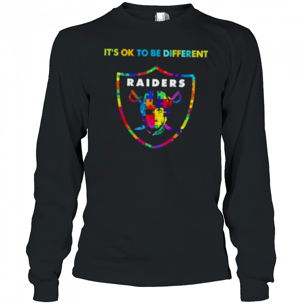 Las Vegas Raiders Autism awareness It’s ok to be different Shirt Long Sleeved