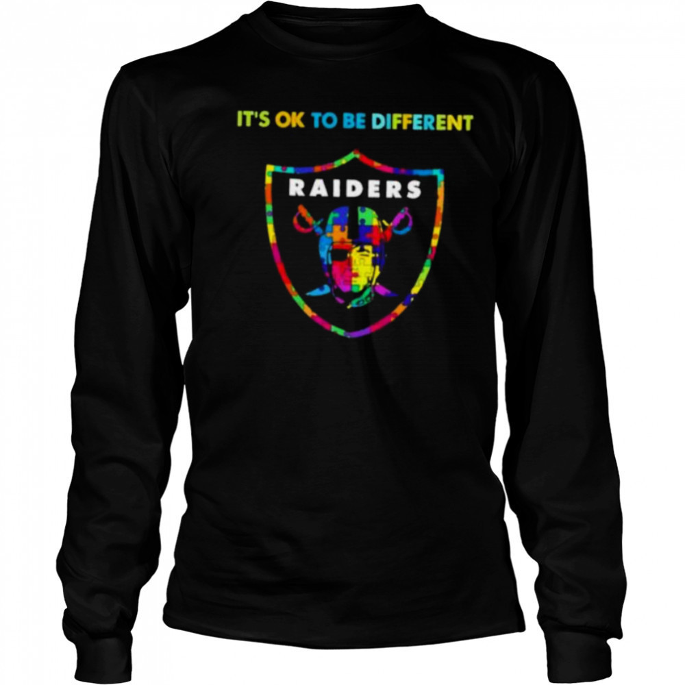 Las Vegas Raiders Autism awareness It’s ok to be different Shirt Long Sleeved