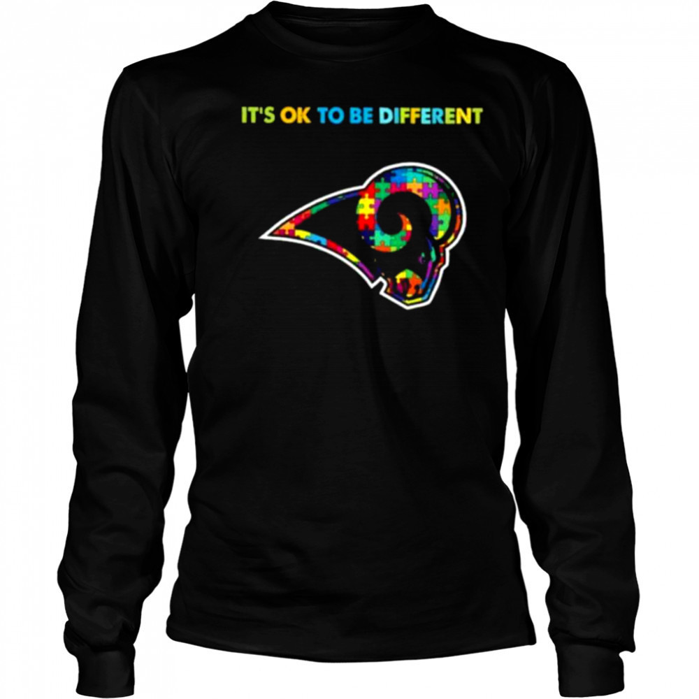 Los Angeles Rams Autism awareness It’s ok to be different Shirt Long Sleeved