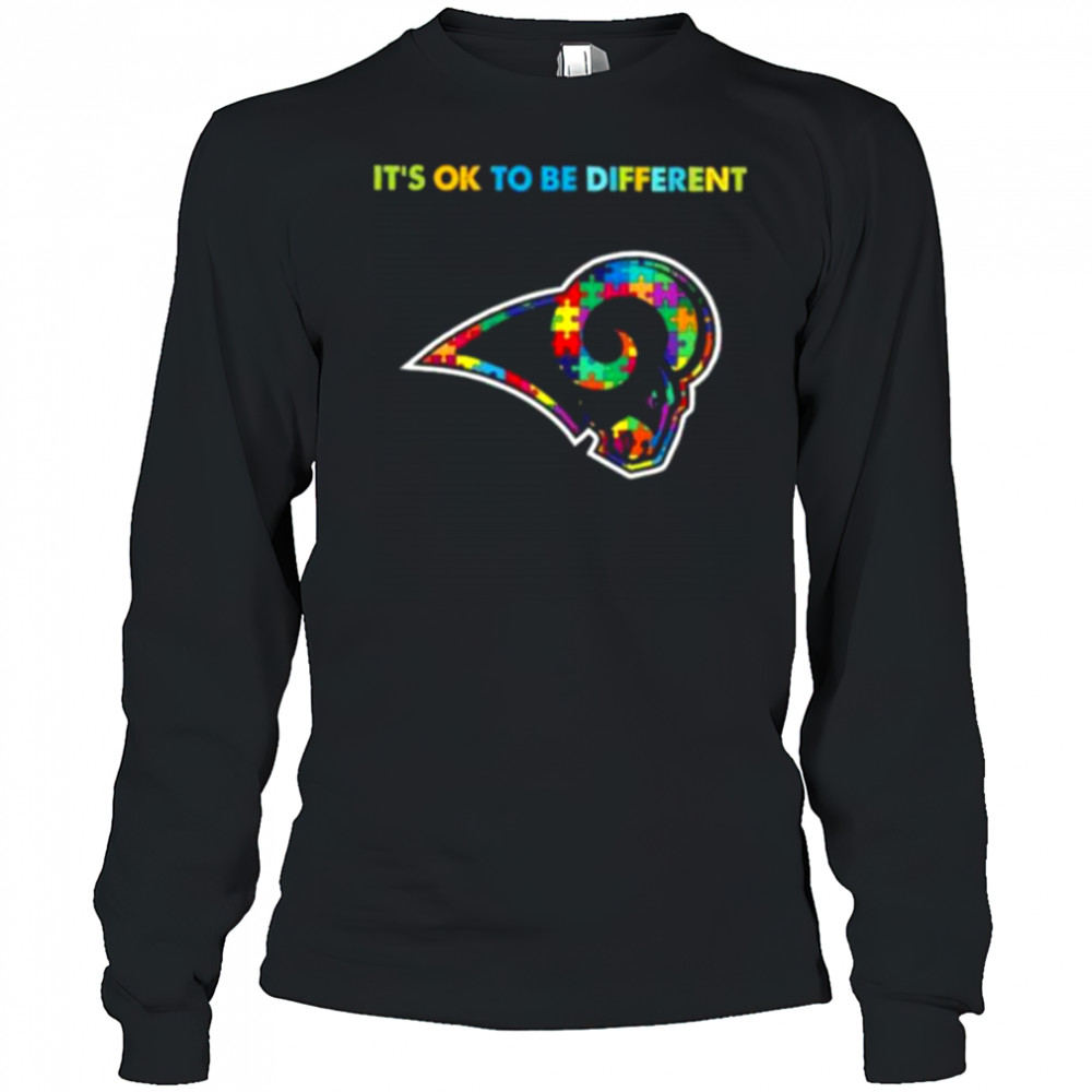 Los Angeles Rams Autism awareness It’s ok to be different Shirt Long Sleeved