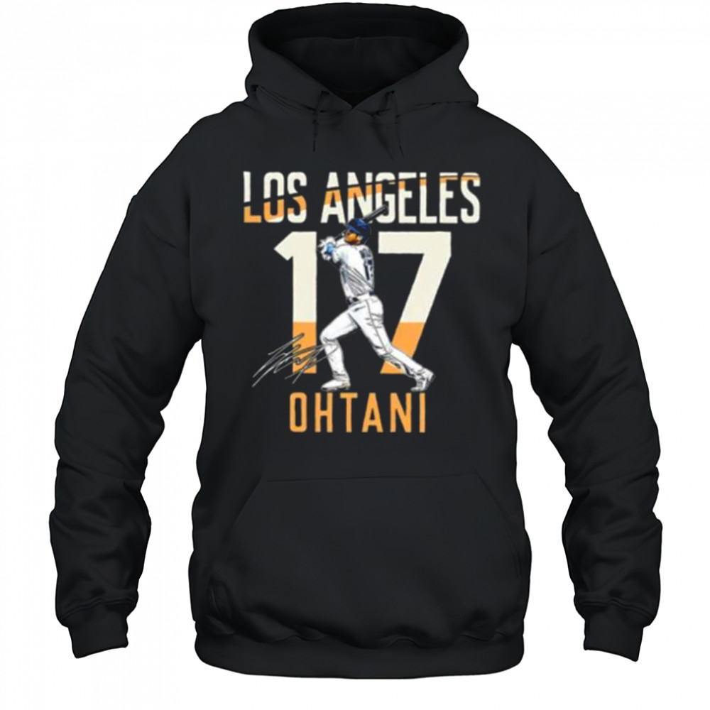 Los Angeles Shohei Ohtani 17 City Connect player autographed Shirt Hoodie