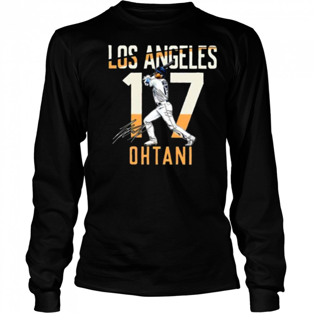 Los Angeles Shohei Ohtani 17 City Connect player autographed Shirt Long Sleeved