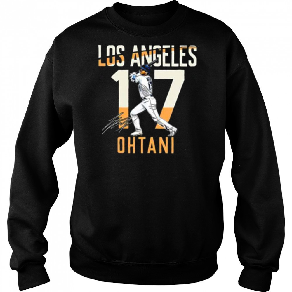 Los Angeles Shohei Ohtani 17 City Connect player autographed Shirt Hoodie