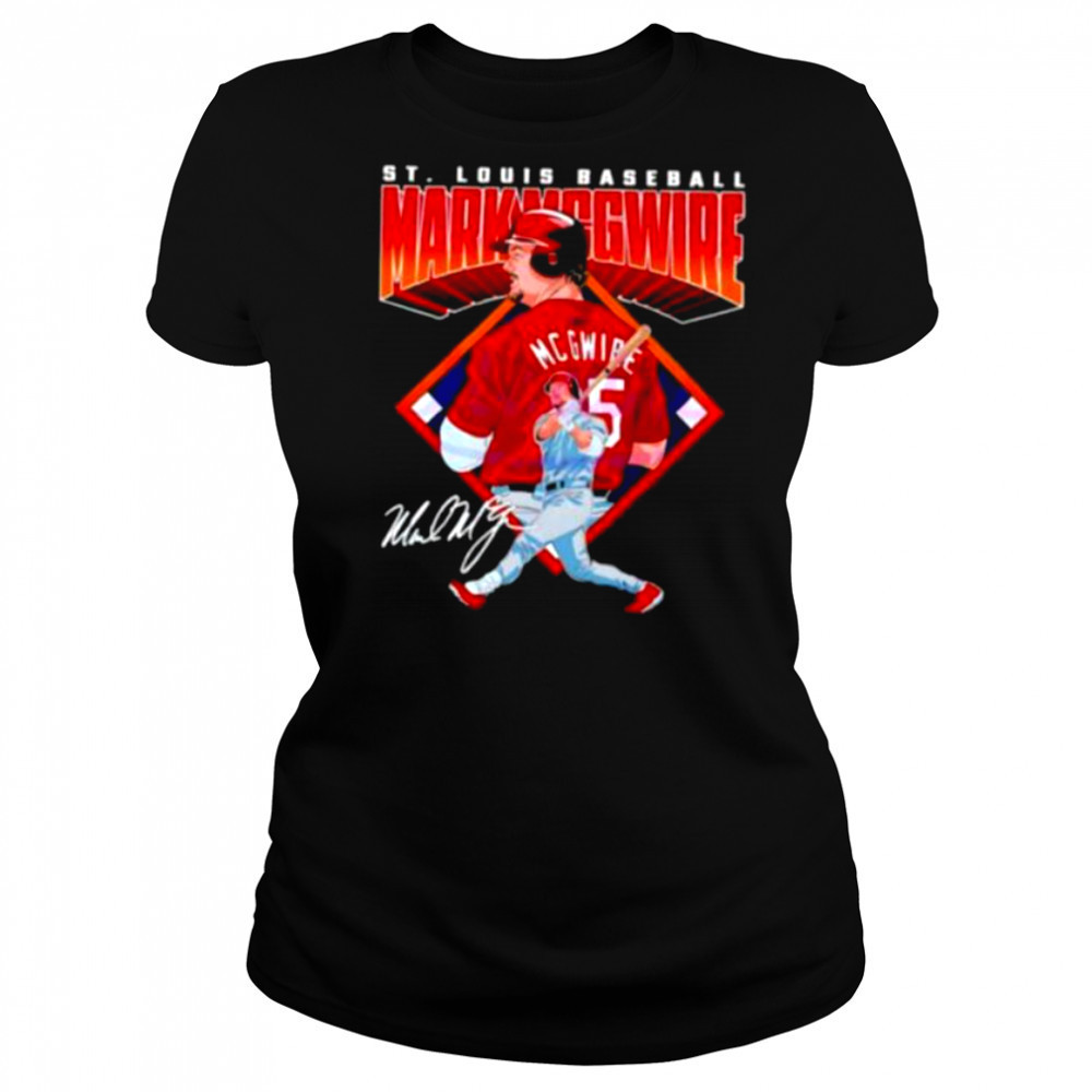 Mark Mcgwire St Louis Diamond Baseball Legend Signature Shirt Women's T-shirt