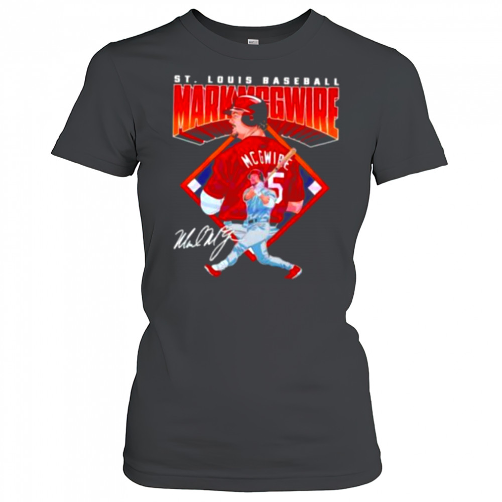 Mark Mcgwire St Louis Diamond Baseball Legend Signature Shirt Women's T-shirt