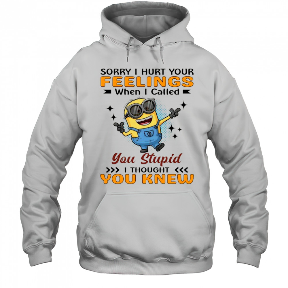 Minion sorry I hurt your feelings when I called you stupid I thought you knew shirt Hoodie