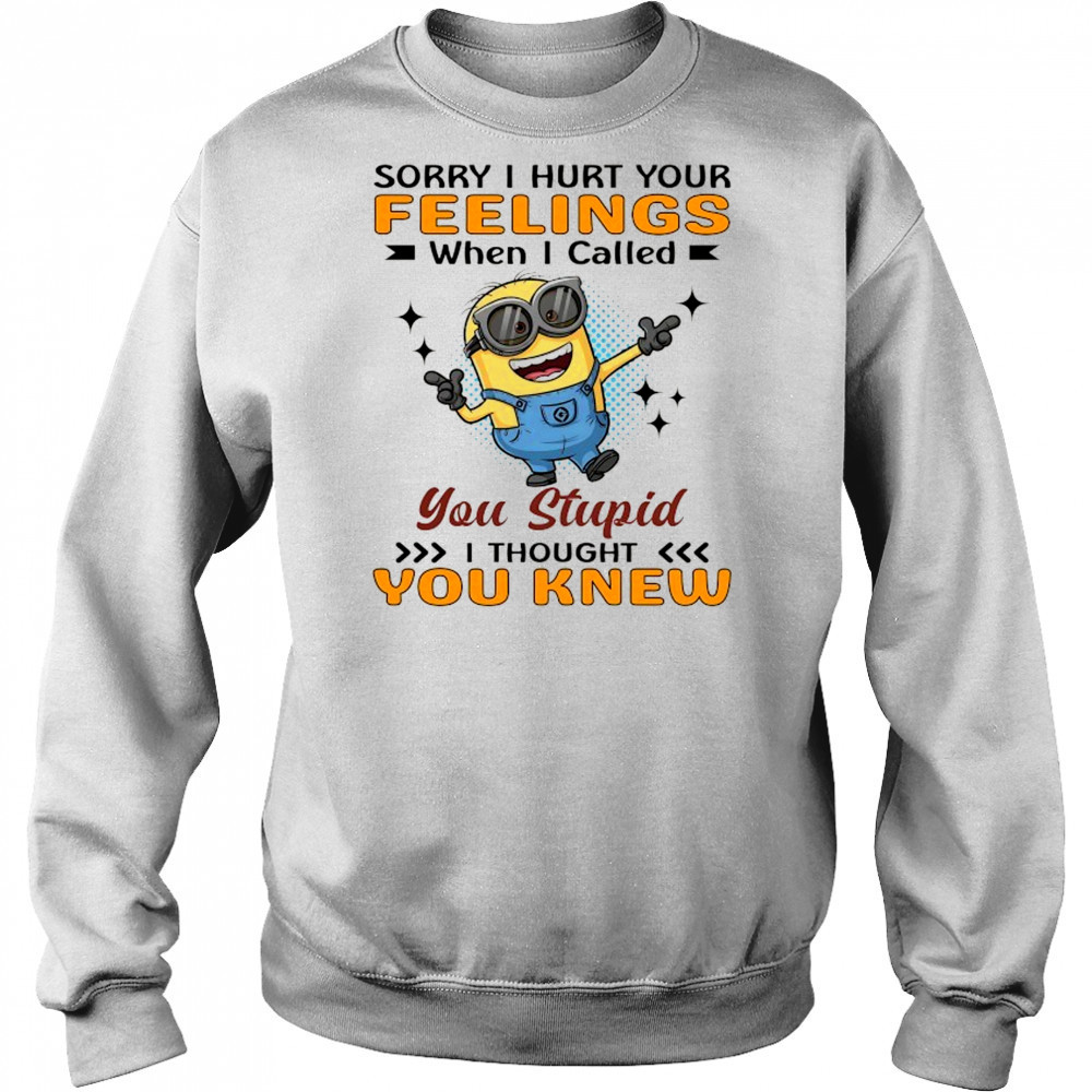 Minion sorry I hurt your feelings when I called you stupid I thought you knew shirt Hoodie