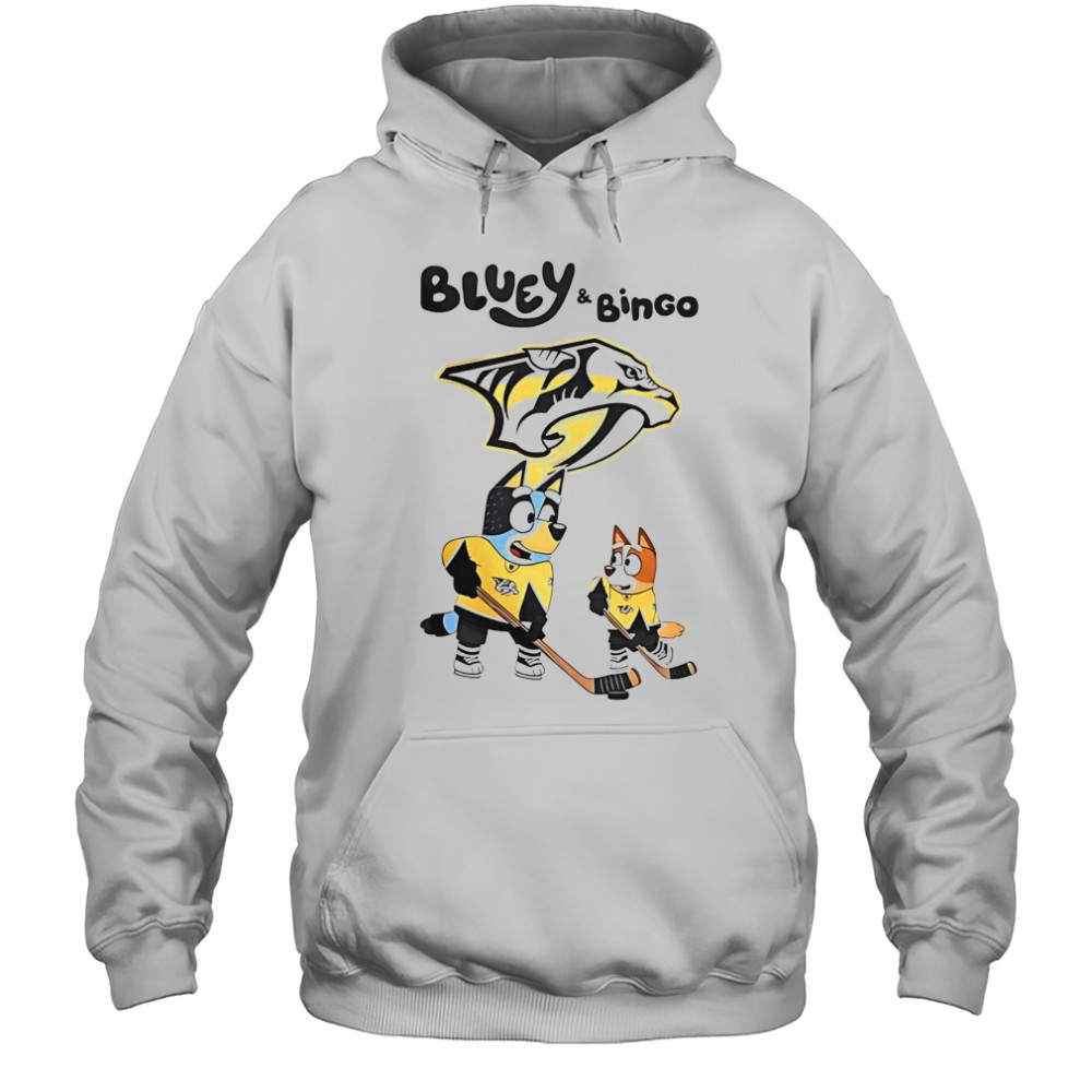 Nashville Predators Bluey And Bingo 2025 Hockey T-Shirt Hoodie