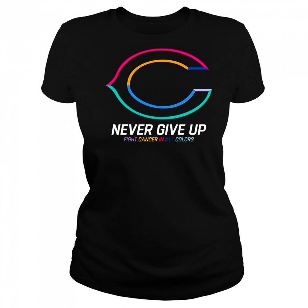 Never give up fight cancer in all colors Chicago Bears shirt Women's T-shirt