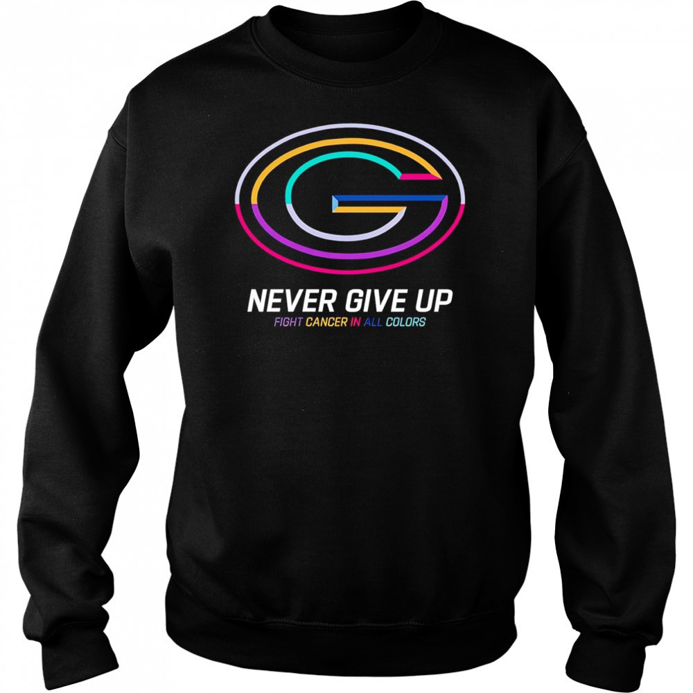 Never give up fight cancer in all colors Green Bay Packers shirt Hoodie