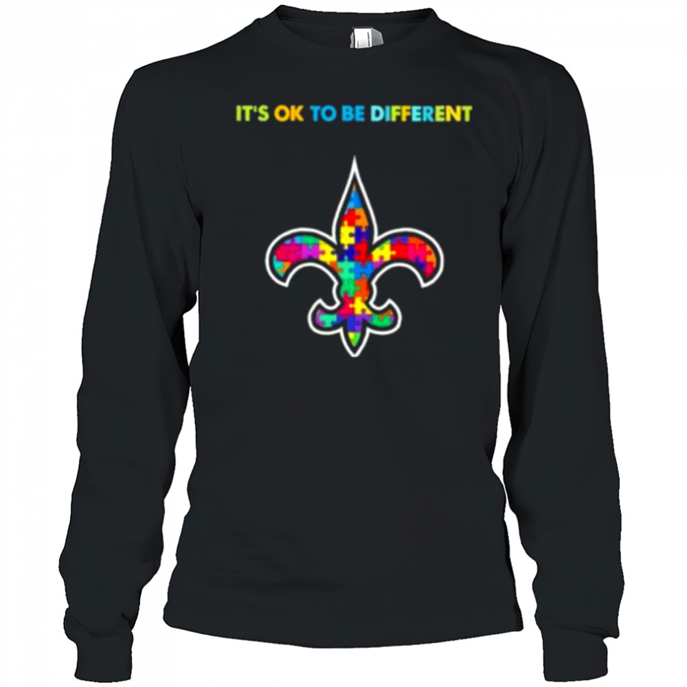 New Orleans Saints Autism awareness It’s ok to be different Shirt Long Sleeved