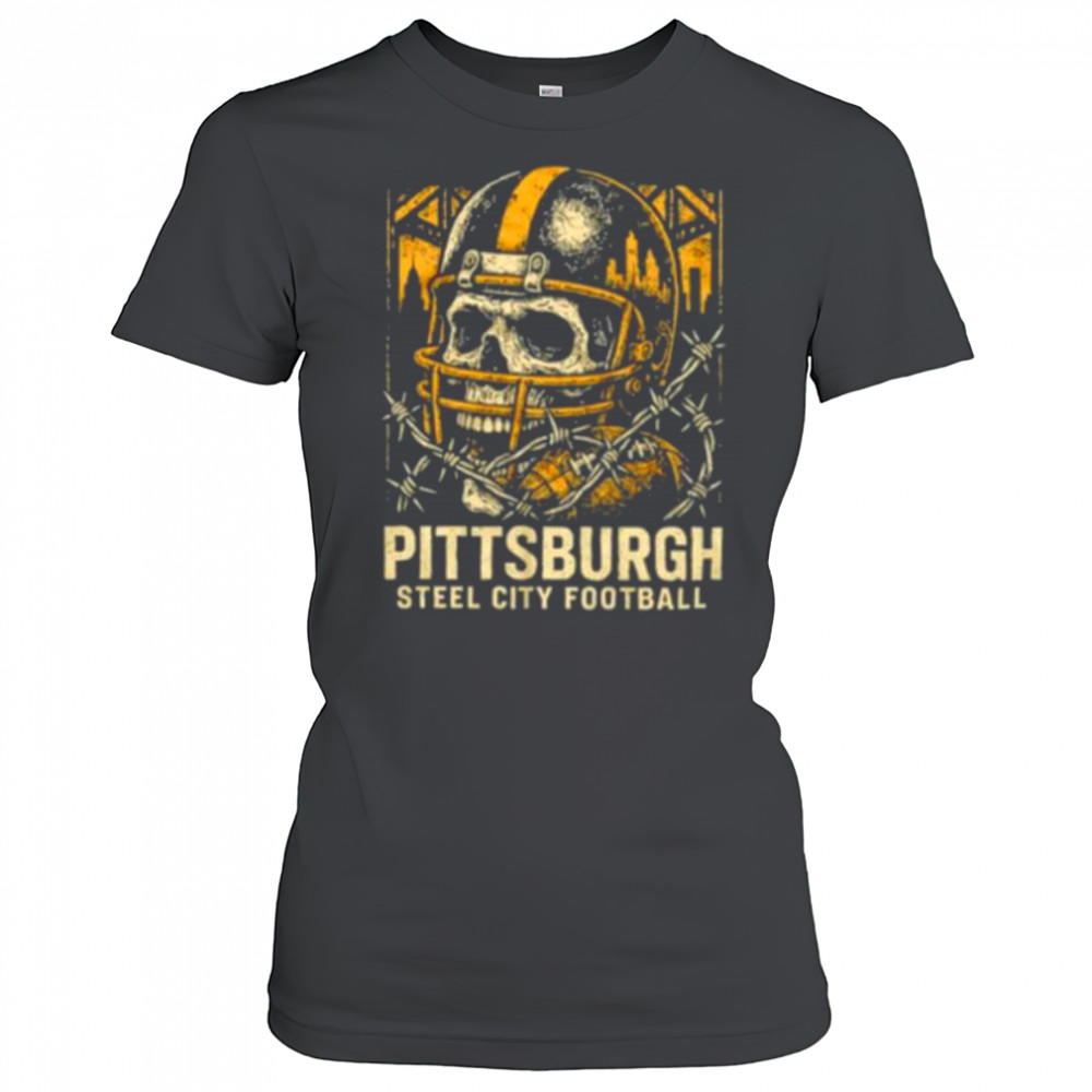 Pittsburgh Steel City Football skull crackin’ helmet Shirt Women's T-shirt