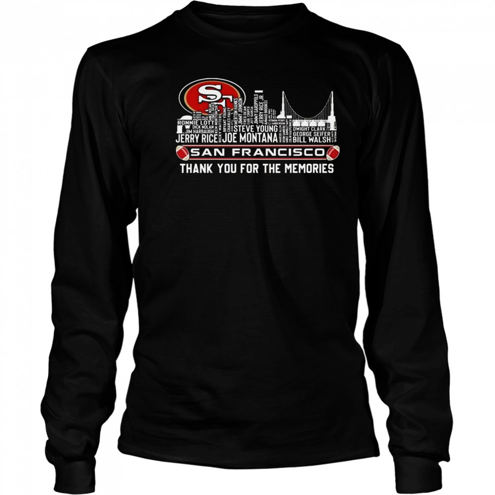 San Francisco 49ers NFL Thank You For The Memories Skyline Name 2025 Shirt Long Sleeved